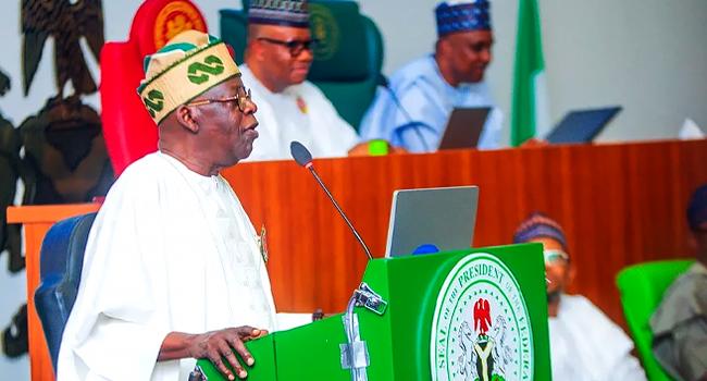 President Bola Tinubu appealing to Nigerian youths to remain in Nigeria and contribute to the country's development.